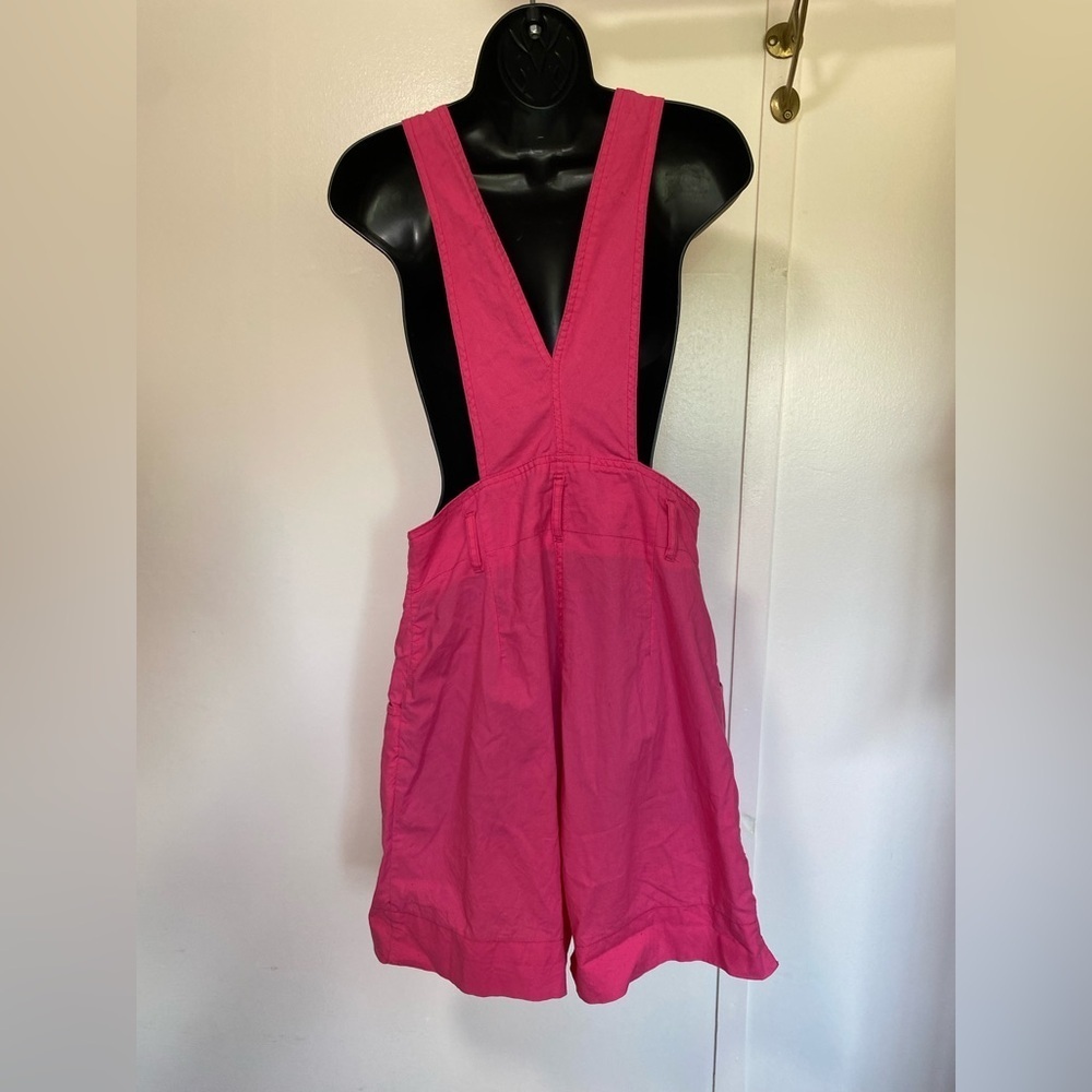 Vibrant Pink Button-Up Overalls - Picture 7 of 9